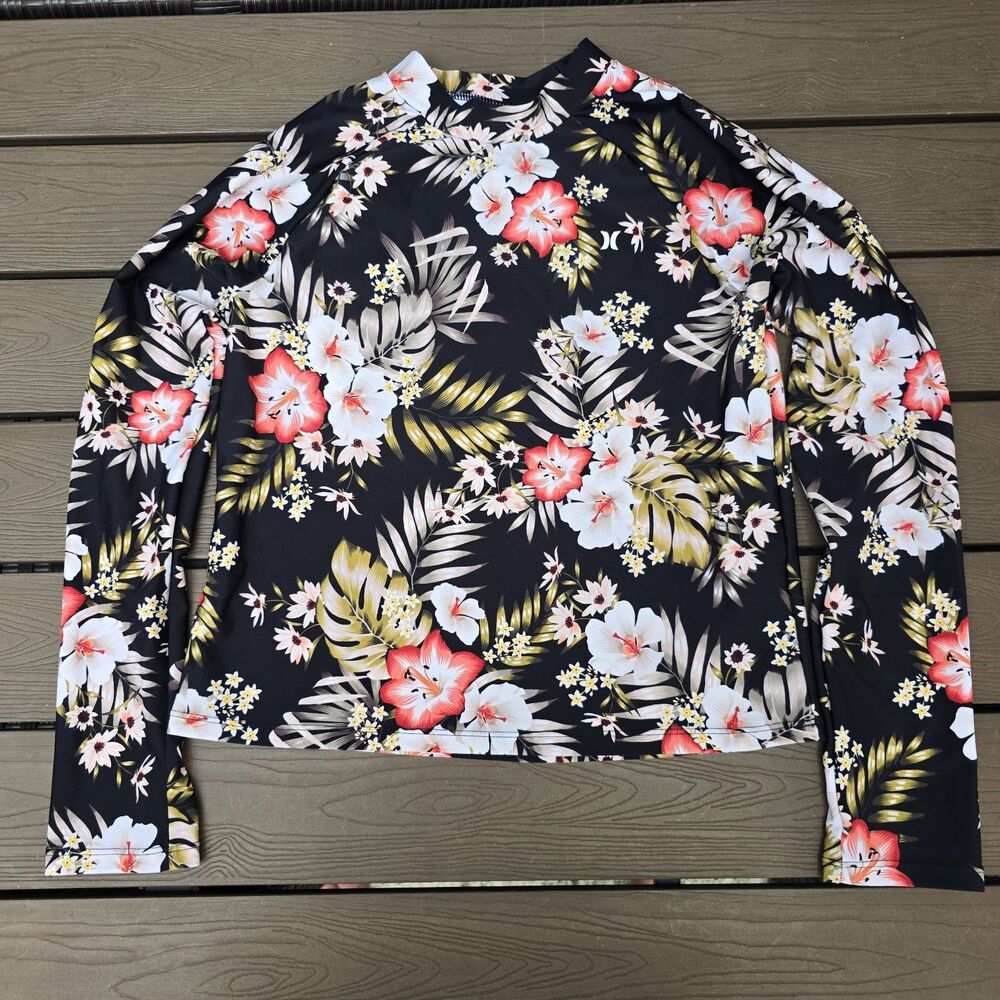 Hurley Youth Girl's HurleyCarissa Moore Highland Tropic Rashguard Sz XL New